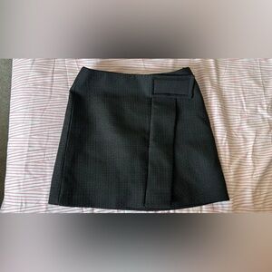 Claudie Pierlot Black Textured Wrap Mini Skirt, Size 6–8